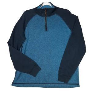 Nautica Blue Quarter Zip Cotton Pull-over Sweater SZ M